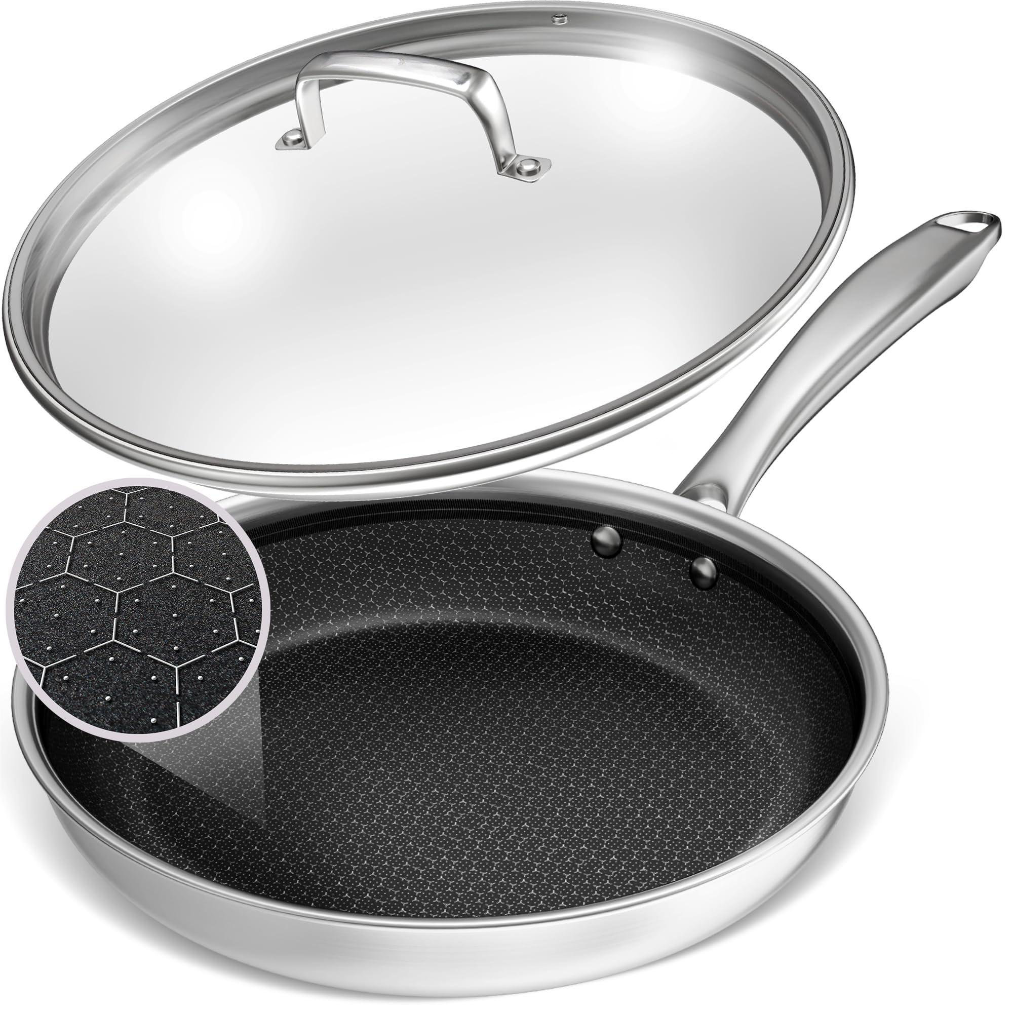 APPLIANCES HOMEGOODS LIQUIDATION INC. Non Stick Frying Pans Dishwasher And Oven Safe Skillet Induction Ready Compatible With All Cooktops Frying Pan Hybrid Frying Pans Nonstick With Lid Stainless